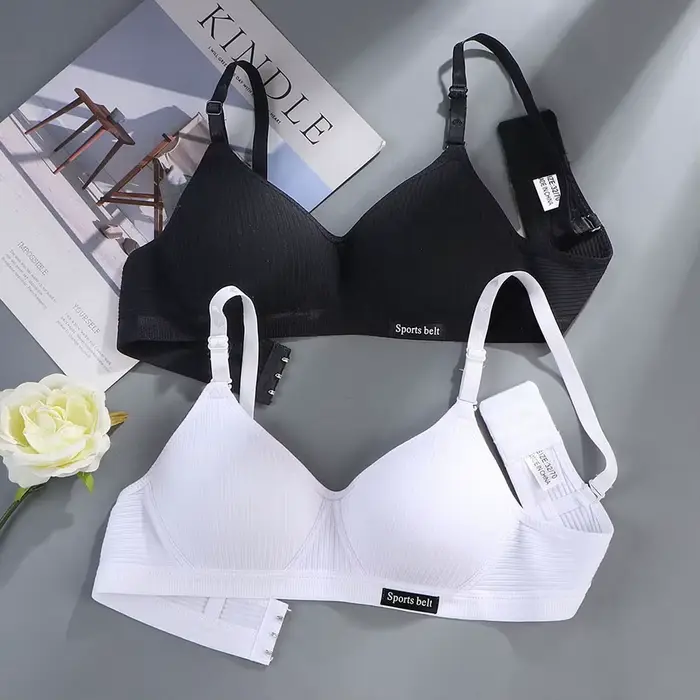 Soutiens-gorge d'entraînement pour filles en coton solide ajustement parfait conception à boucle arrière sport hauts adolescentes