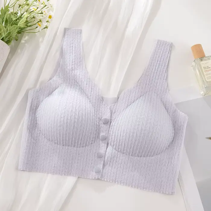Podprsenka pro náprsenku žen v březích, sexy, s knoflíkem vpředu, antifallovací, bezešvý, krásný záda, tenká