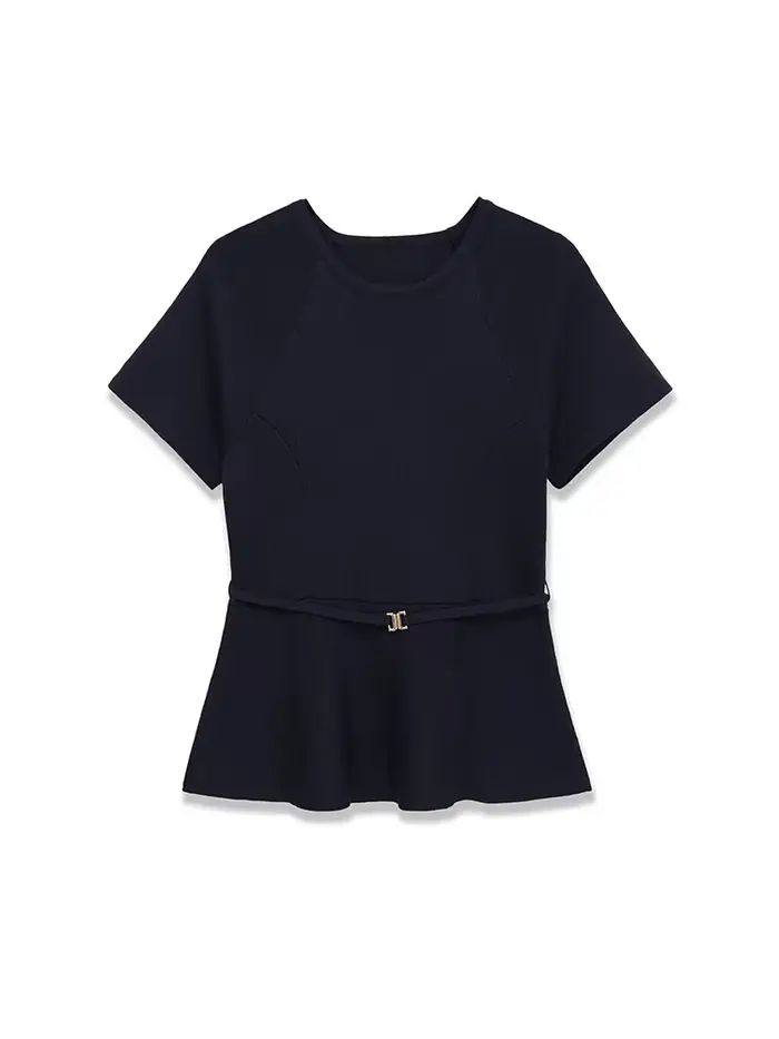 TFAFXY tricoté femmes ensembles 2026 printemps automne à manches courtes col rond mince haut court p