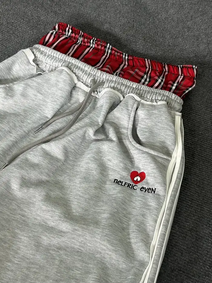 Ensemble deux pièces ample de Style collège rétro américain, faux pantalon de salle de bain à Double
