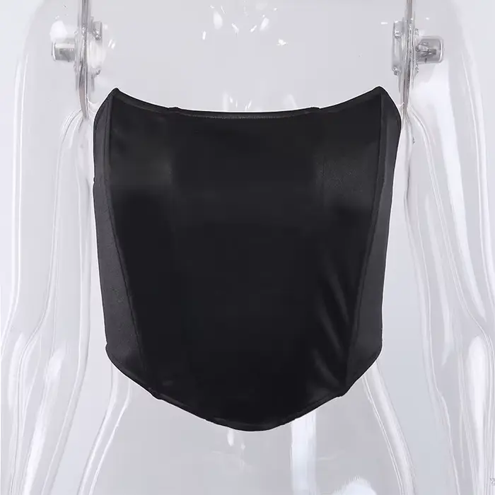 Corset Sexy en velours sans manches, épaules dénudées, mode, haut court, gilet, sous-vêtements fémin