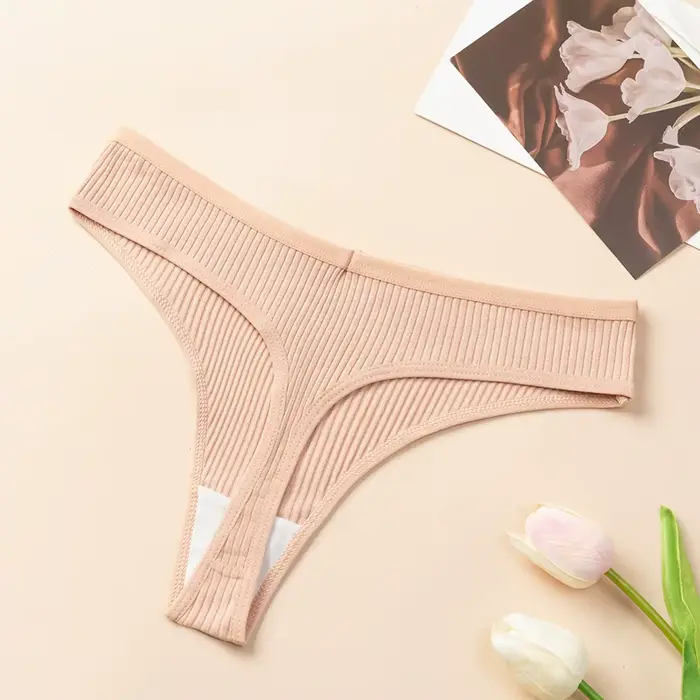 Tongs pour femmes en coton rayé douces et confortables, sous-vêtements sexy et élégants pour femmes, lingerie de sport, string de sport, t-backs tendance, occasion spéciale