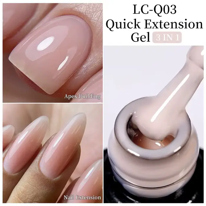 LILYCUTE 7ML Extension rapide Gel pour ongles Vernis Semi Permanent acrylique cristal blanc clair Nu
