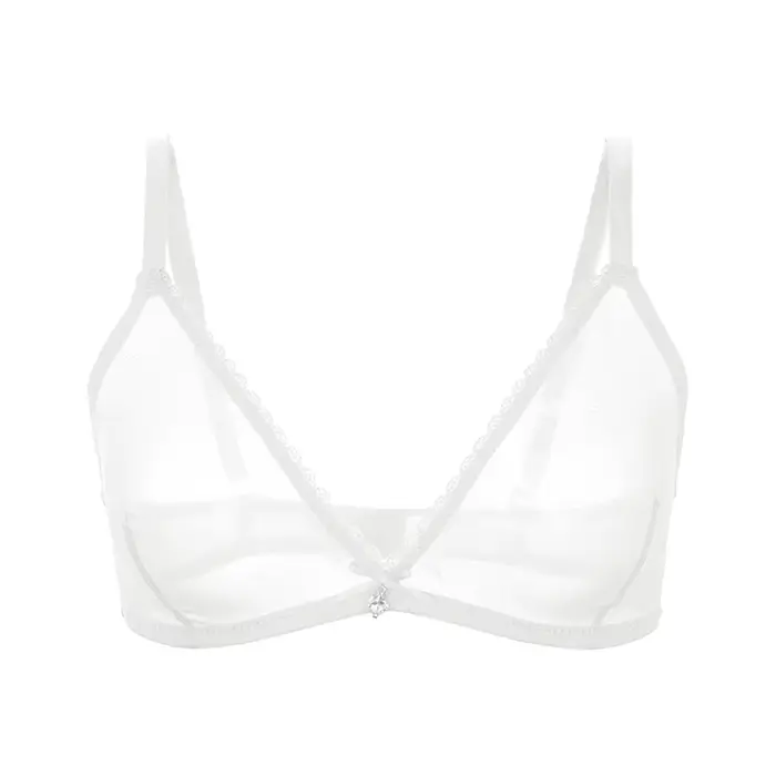 Dámské Top Sexy Vidět přes podprsenku Krajka Mesh Bezdrátové spodní prádlo průhledný Pevná podprsenka Soft průhledný Podprsenka pro ženy