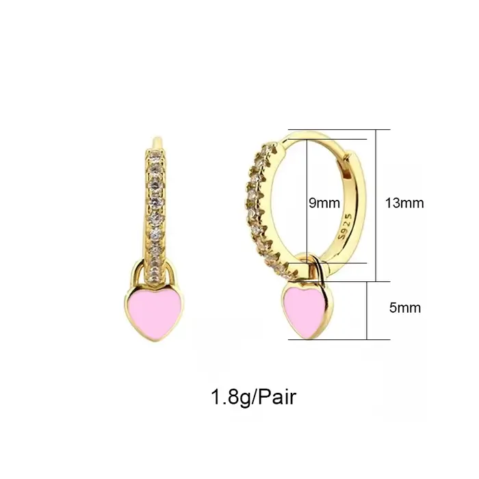 CRMYA – boucles d'oreilles créoles à Clip couleur or pour femmes, Piercing en émail Zircon CZ, ensem
