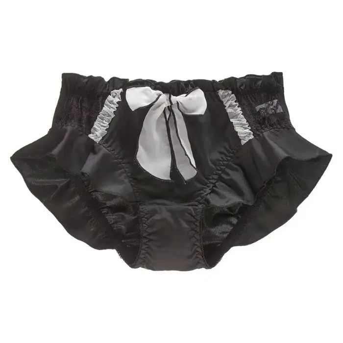 Culottes pour femmes en soie de lait, douces, mignonnes et adorables, style Lolita, avec dentelle, volants, nœuds en ruban, élastiques, respirantes, couleur bonbon