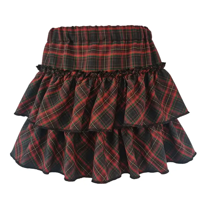 Jupe rose Style collège japonais pour jeunes filles, jupe à carreaux, taille haute, Slim, Lolita Cos