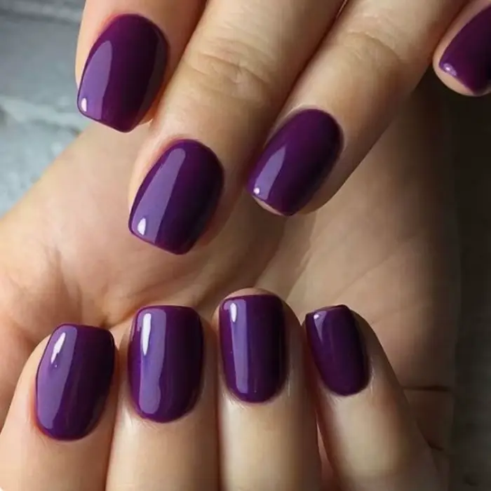 Faux ongles courts et carrés, couleur unie, Design rouge vin, à pression, simples, détachables, fini