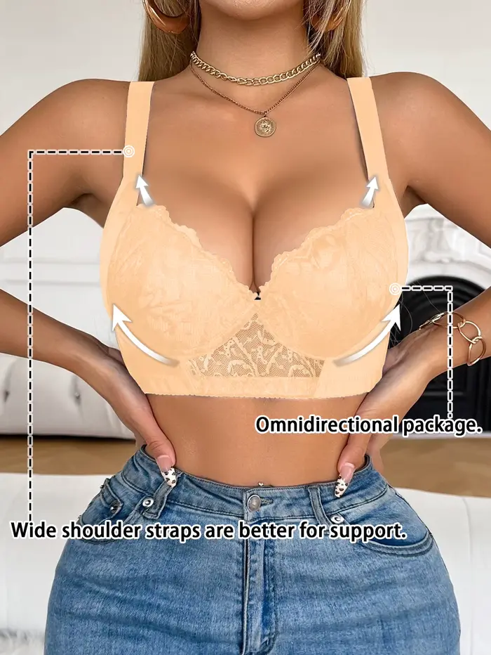 Dámská krajková push-up podprsenka s kosticemi