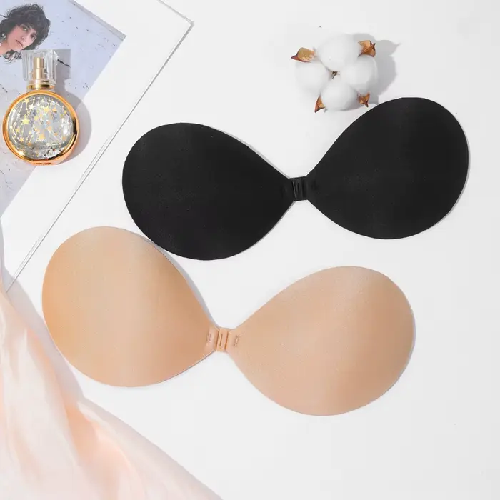 Sexy push-up neviditelná podprsenka pro ženy, silikonové samolepící, bezešvé, přední uzavření, bez ramínek, bez zad