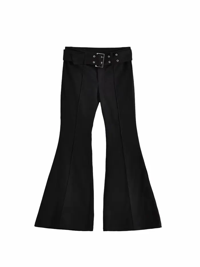 Jean noir évasé pour femmes, pantalon Y2k rétro Emo années 2000, Streetwear, pantalon de mode Haraju