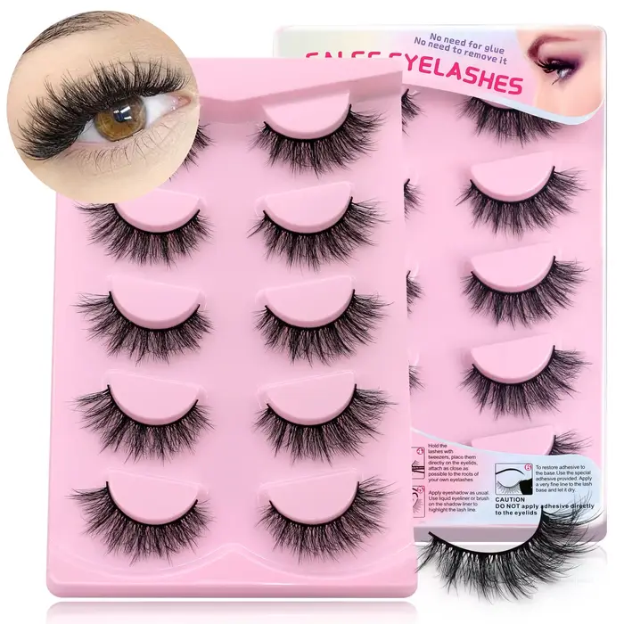 Veltrinay faux cils 3D Manga cils moelleux Volume croisé conception plume lumière Extensions de cils