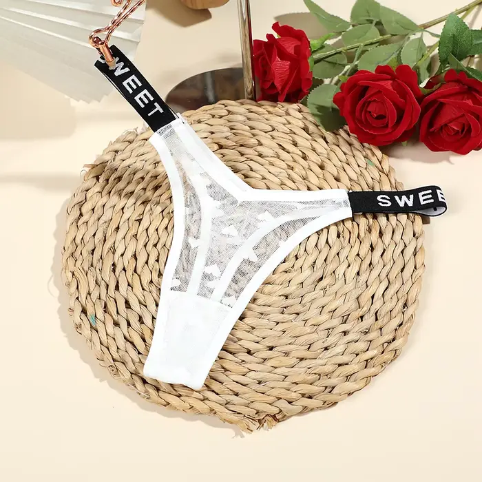 Dámské nízké pasu pletené srdce ve tvaru průhledné kalhotky elegantní smyslné zvláštní příležitosti