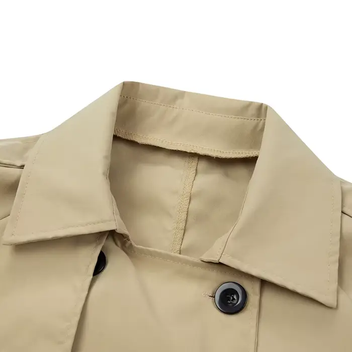 Trench-Coat Long à Double boutonnage pour femme, coupe-vent classique à revers, manches longues, par