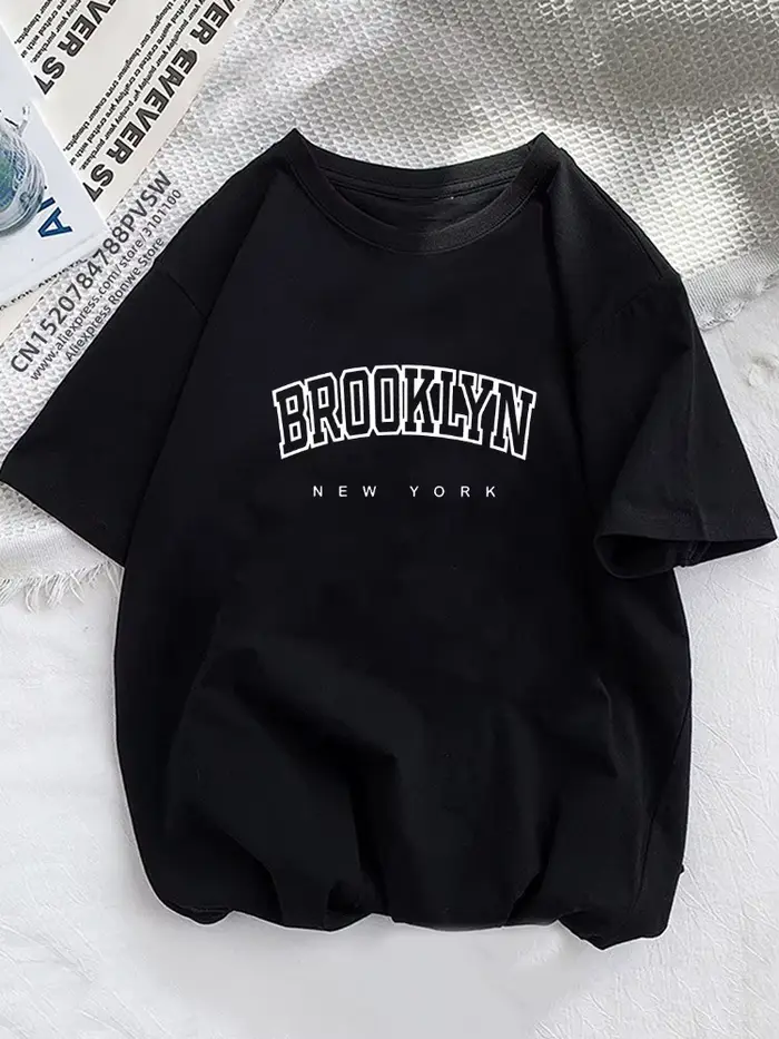 Femmes Brooklyn lettre impression t-shirt fille graphique Harajuku 2023 streetwear vêtements casual 