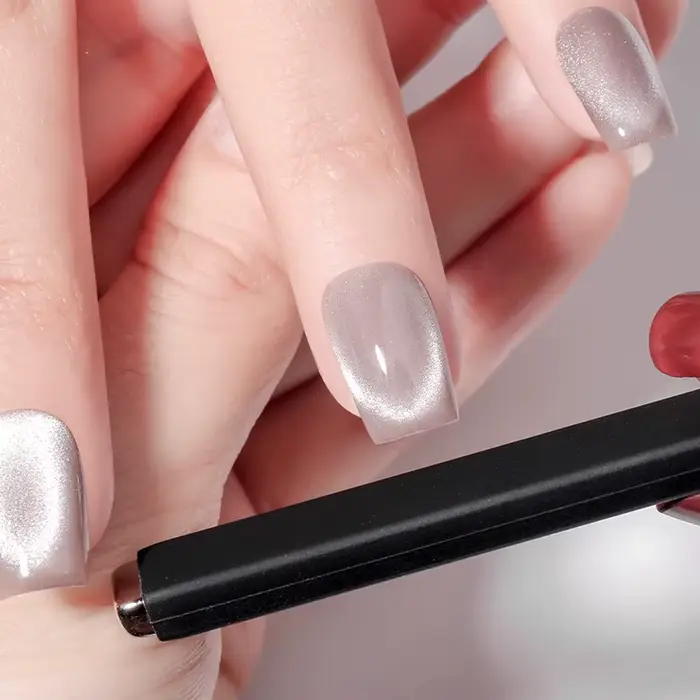 6X0, 9X1CM Nail Art magnetická tyčinka silný magnetický efekt s černým silikonovým pouzdrem snadné kočičí oko Gel