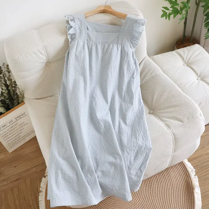 Chemises de nuit en coton robe de nuit pour femme vêtements de nuit nuisette sans manches pyjama robe d'été vêtements de nuit pour femmes chemise de nuit