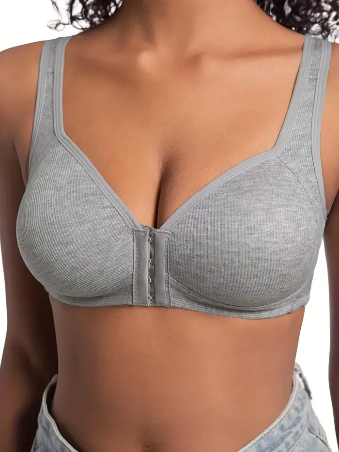 Soutien-gorge à fermeture avant pour femmes, sans armatures, couvrant entièrement la poitrine, à bon