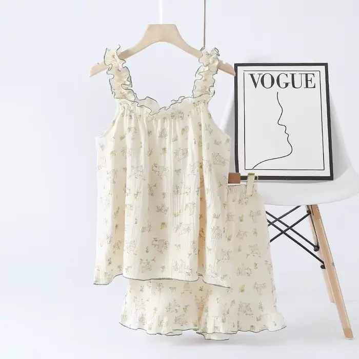 100% bavlněné noční pyžamo pro ženy, šortky, krátké tunika, Sweet Girl Design, hypoalergenní pohodlí, ideální pro odpočinkové noci a zvláštní příležitosti