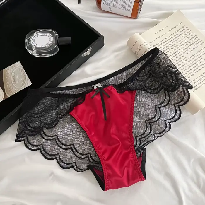 Dámské kalhotky, sexy, krajka, žakárový vzor, spodní prádlo s nízkým pasem, pohodlná, prodyšná, pohodlná látka