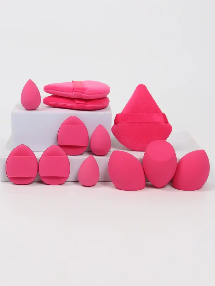 Ensemble d'éponges de maquillage polyvalentes, faites de 3 bouffées de poudre adt, 3 mini bouffées d