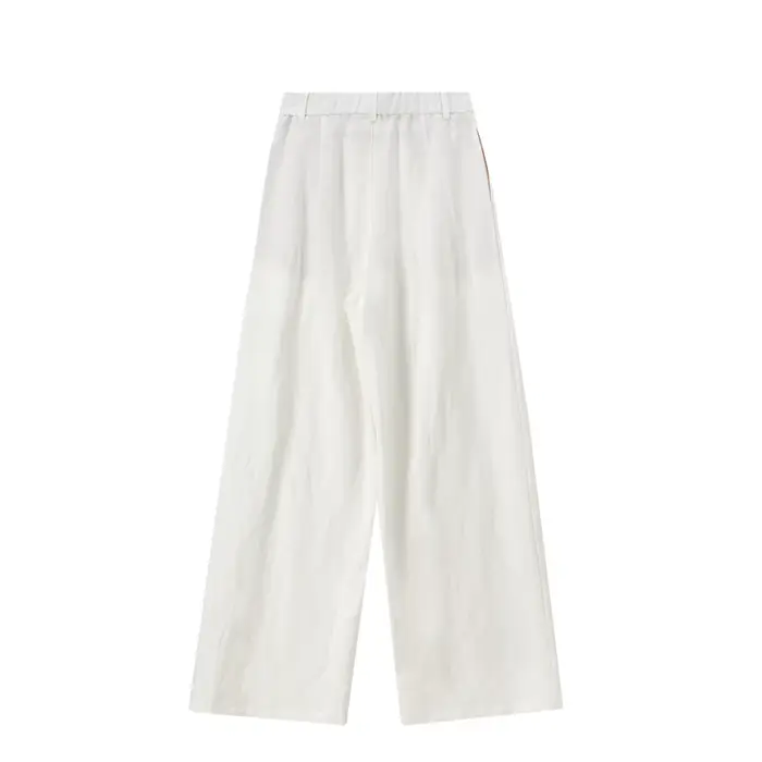 Pantalon blanc pour femme SENTUBILA, mélange lin et lyocell, coupe large, tendance printemps 2026, t