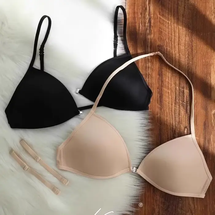 Bezešvá nylonová push-up podprsenka s předním uzávěrem pro ženy, pro speciální události a každý den