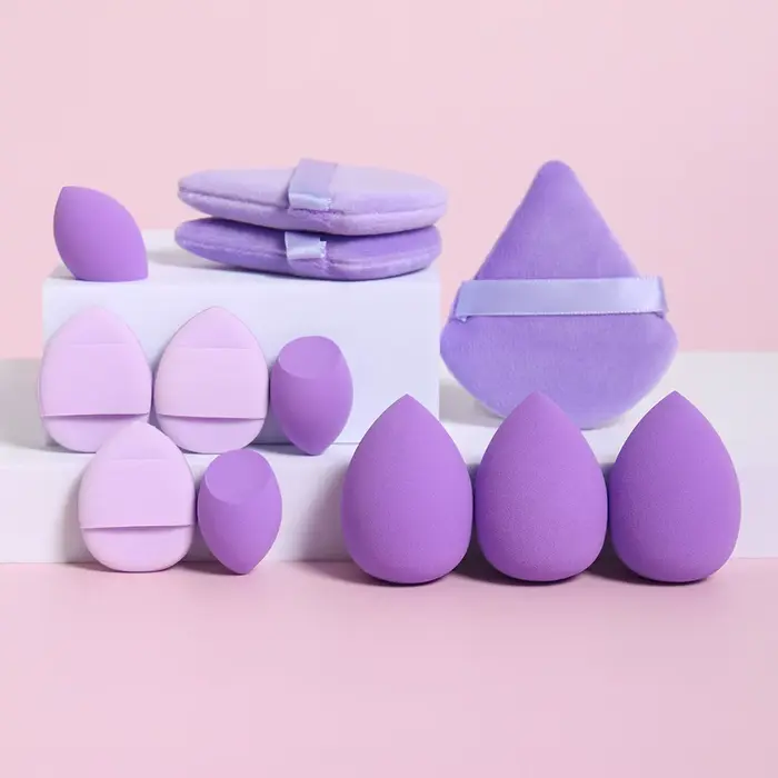 Ensemble d'éponges de maquillage polyvalentes, faites de 3 bouffées de poudre adt, 3 mini bouffées d
