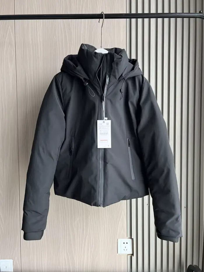 ETJ 2025 automne/hiver nouveau femmes court imitation vent imperméable à capuche épais chaud coton v