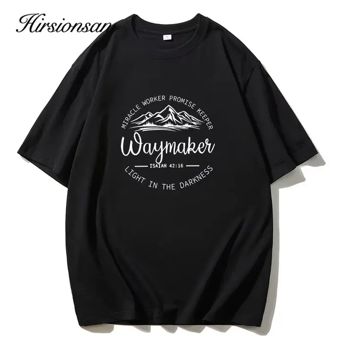 Hirsionsan-T-shirt col rond femme, 100% coton, imprimé montagne, vintage, décontracté, chic, été, 20