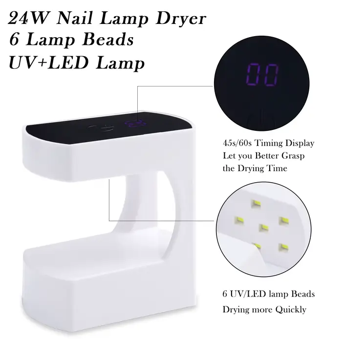 Mini lampe à ongles USB LED et UV, Machine de manucure pour le durcissement du vernis Gel, sèche-ong