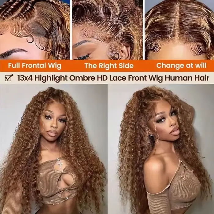 250% densité mettre en évidence coloré 13x4 dentelle frontale perruque de cheveux humains brésilien 