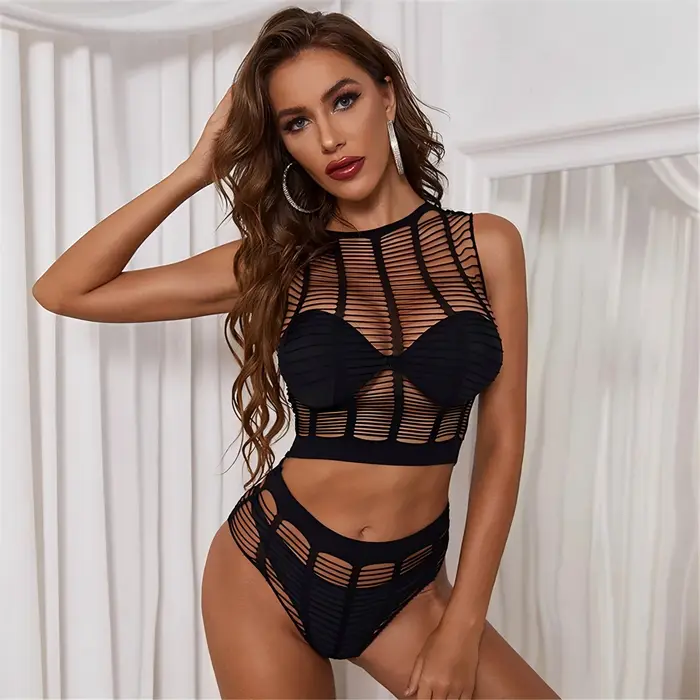 Costume en résille Transparent pour femmes, bas ajourés, Lingerie porno, combinaison, vêtements de fête, Club, nouvelle collection 2025