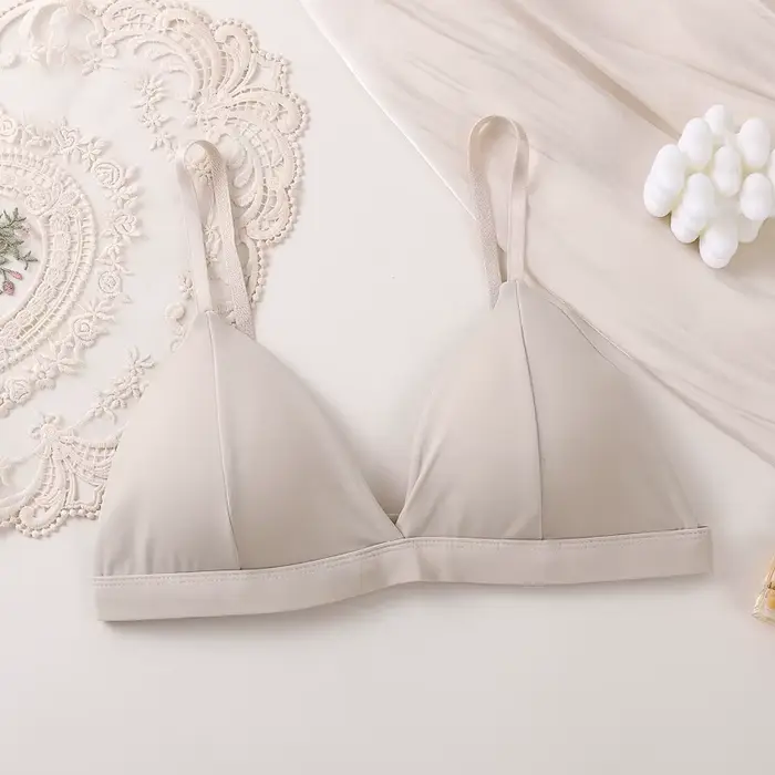 Soutien-gorge Push-Up pour femmes, Bralette de couleur unie, sans couture, sans armatures, Lingerie 