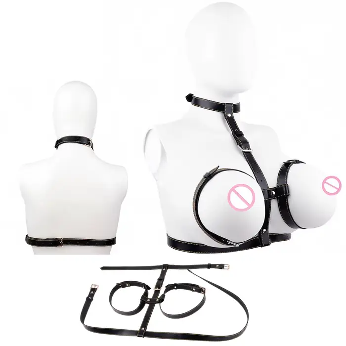 QKKQ – přenosná BDSM erotická podprsenka s objímkou na bradavky, nastavitelná prsa Bondage živůtek, hrudní pojivo, pas pro ženy, hry pro dospělé