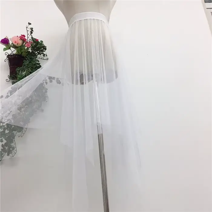 Jupon d'été longue couche transparente, Tulle noir et blanc, jupe en maille et dentelle, sous-jupe p