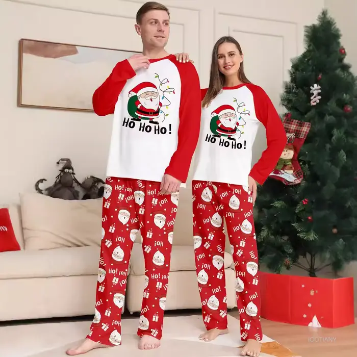 QAZH Unisex vánoční pyžamo pro rodinu, dospělé a dítě kreslený kostým zvláštní příležitosti