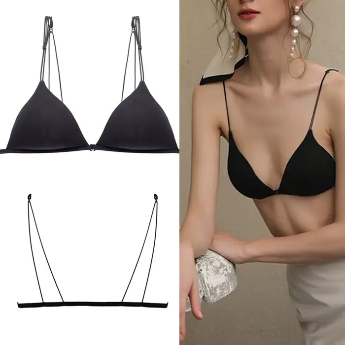Sexy bavlněná push-up podprsenka pro ženy s výstřihem a trojúhelníkovým tvarem