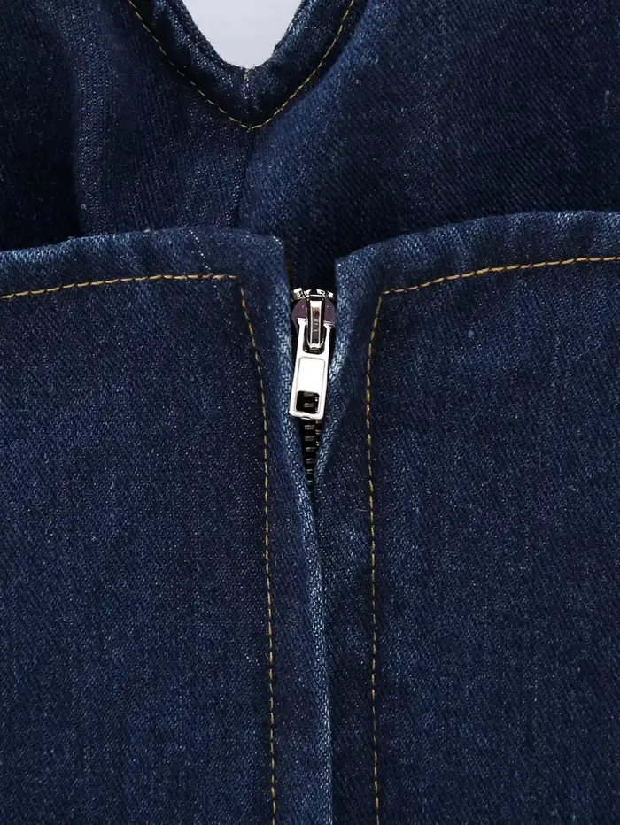 MYIT-Haut de cowboy froncé sans bretelles pour femme, haut asymétrique, fermeture éclair, décoration