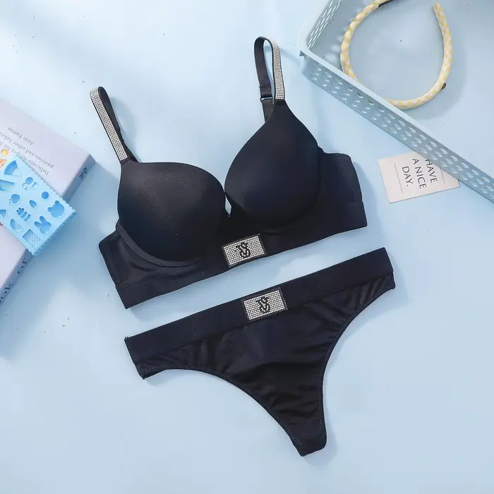 Ensemble soutien-gorge et culotte Victoria's Secret pour femme, en dentelle, push-up, confortable, s