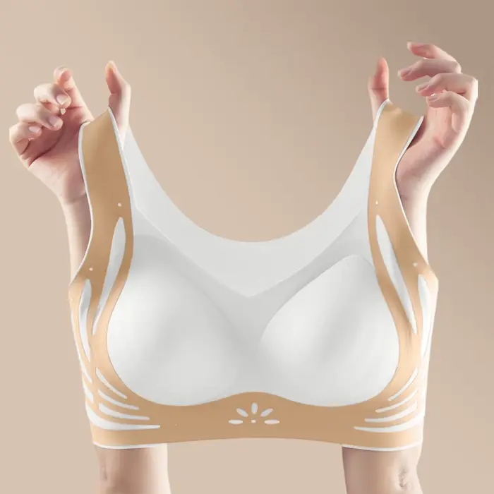 Dámská push-up podprsenka s kontrastními barevnými švy