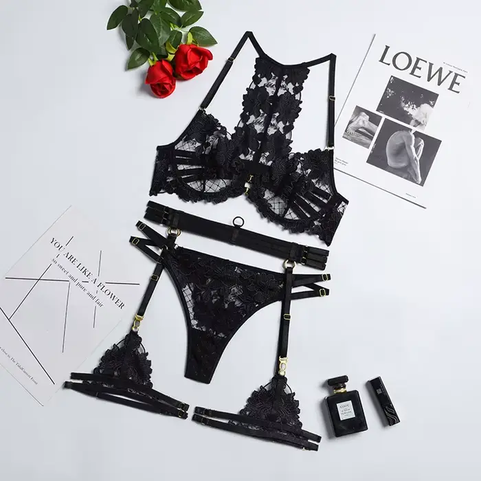 Soutien-gorge sexy à armatures, string, vêtements exotiques, costume sexy pour femmes, sous-vêtement