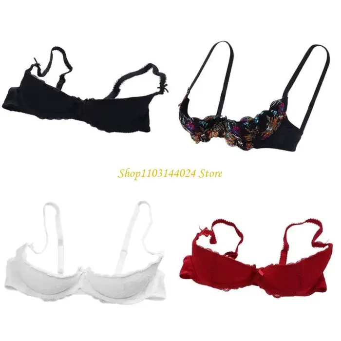 Dámské Balconette podprsenka s Push Up efekt 1/4 Cup kosticemi krajkové podprsenky nízké řez podprsenka mašle Shelve podprsenka spodní prádlo podprsenka