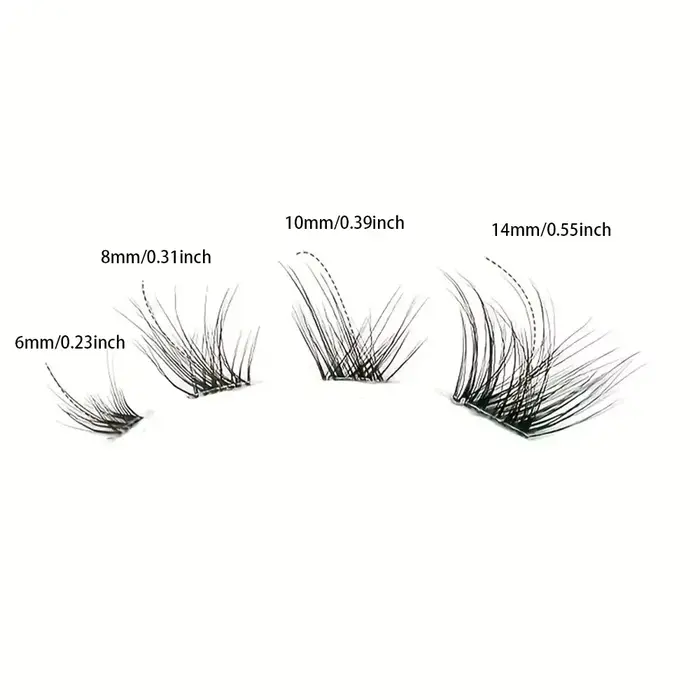 Extension de cils à tige invisible, faux cils en grappe croisée naturelle, nickel é 3D, maquillage p