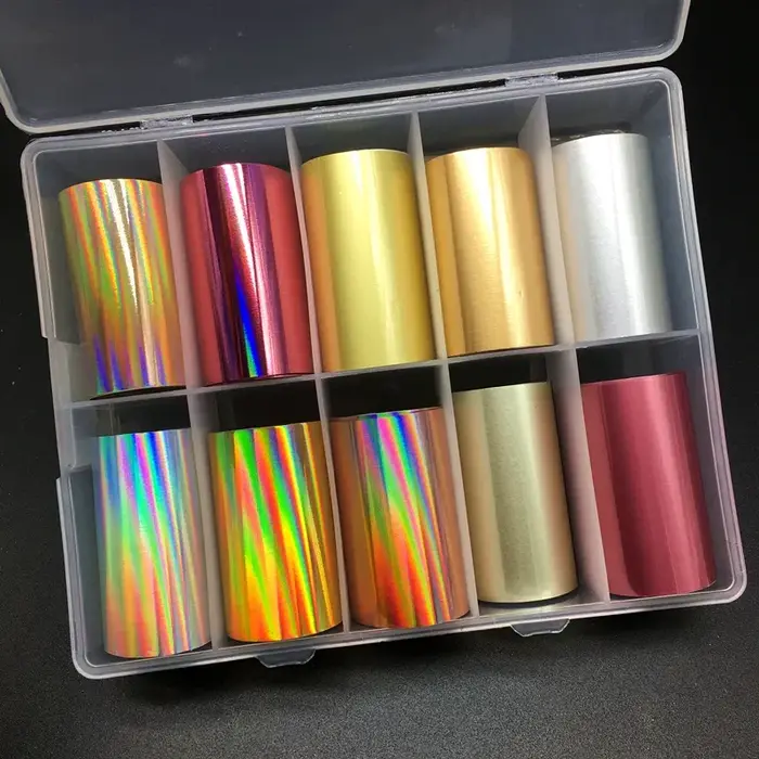 10 vzorů nových kovových šablon na nehty pro přenos samolepek z papíru chameleon Floral obálky na