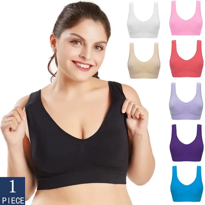 Queenral Plus velikost podprsenky pro ženy bezešvé podprsenky s plus velikosti podložky 5XL 6XL Bralette push up podprsenka BH bezdrátová vesta