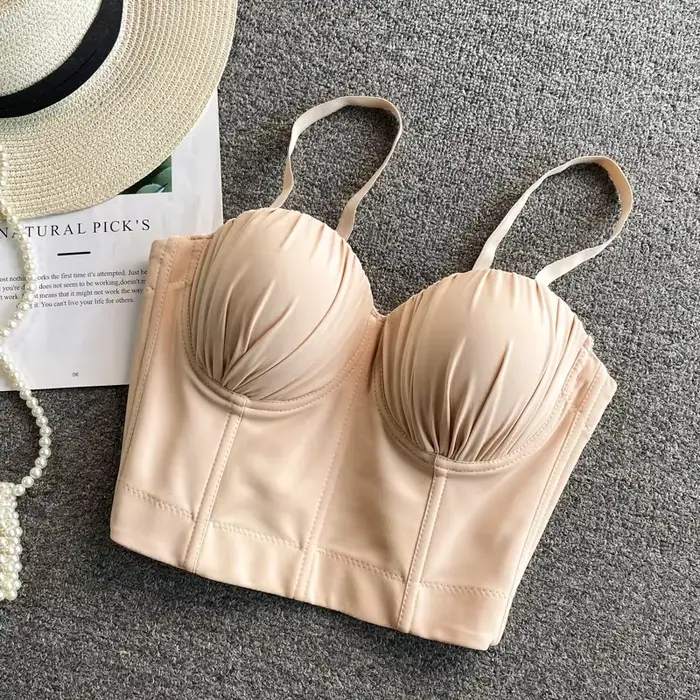 Nové Ženy Bustier Podprsenka 2025 Módní Letní Pevný Popruh Nastavitelný Push Up Bralet Sexy Oblečení Noční klub Vesty