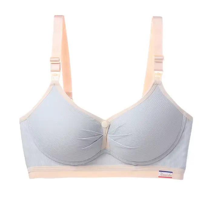 Soutien-gorge d'allaitement pour femme, fin, anti-affaissement, avec fermeture frontale, lingerie quotidienne, à bretelles réglables et à blocs de couleurs.