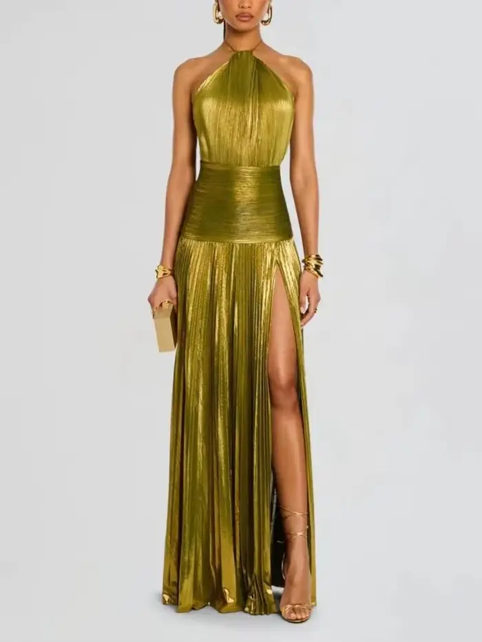 Robe de Cocktail Sexy pour femmes, Corset, épaules dénudées, col licou, plis fendus, robe longue de 