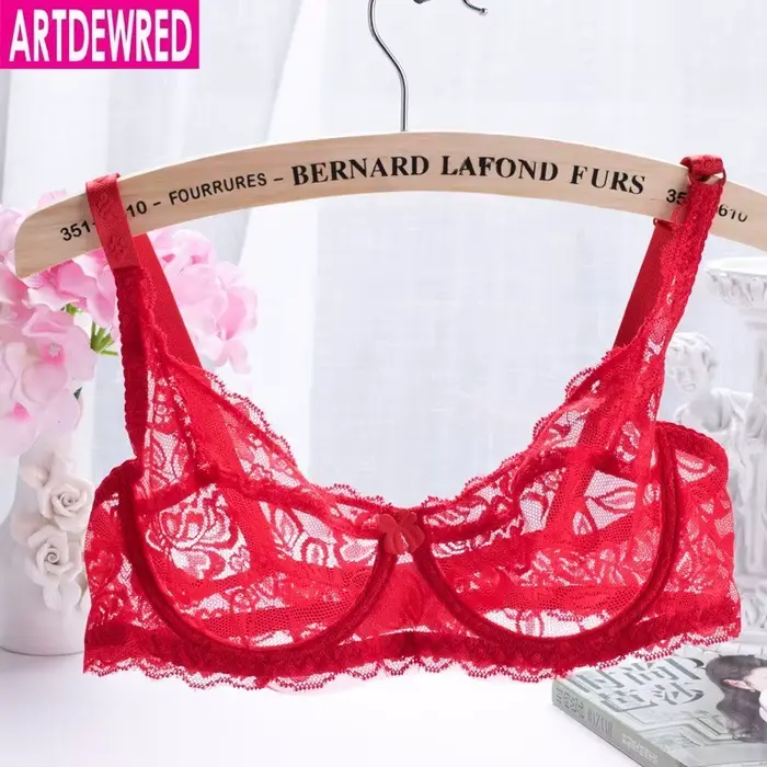 Dámská sexy krajková podprsenka, luxusní bavlněná síťovina Bralette, bezešvé dámské spodní prádlo, květinová podprsenka bez vyztužený, intimní, nové, 2018